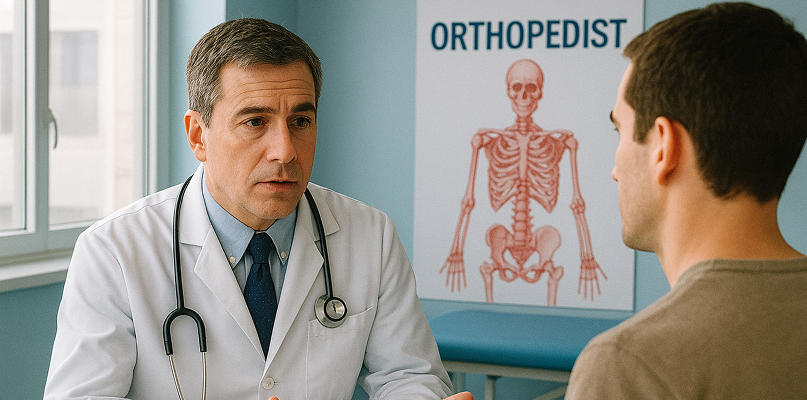 Gynecologist consulting with patient