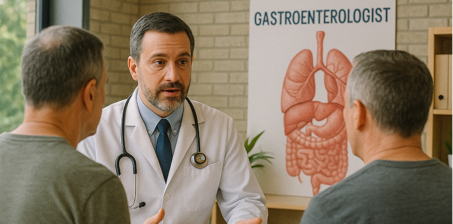 Dentist consulting with patient